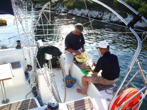 meal on board - High Point Yachting regatta