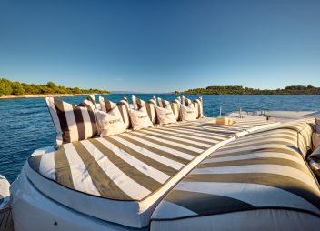 yacht charter ghost lounging