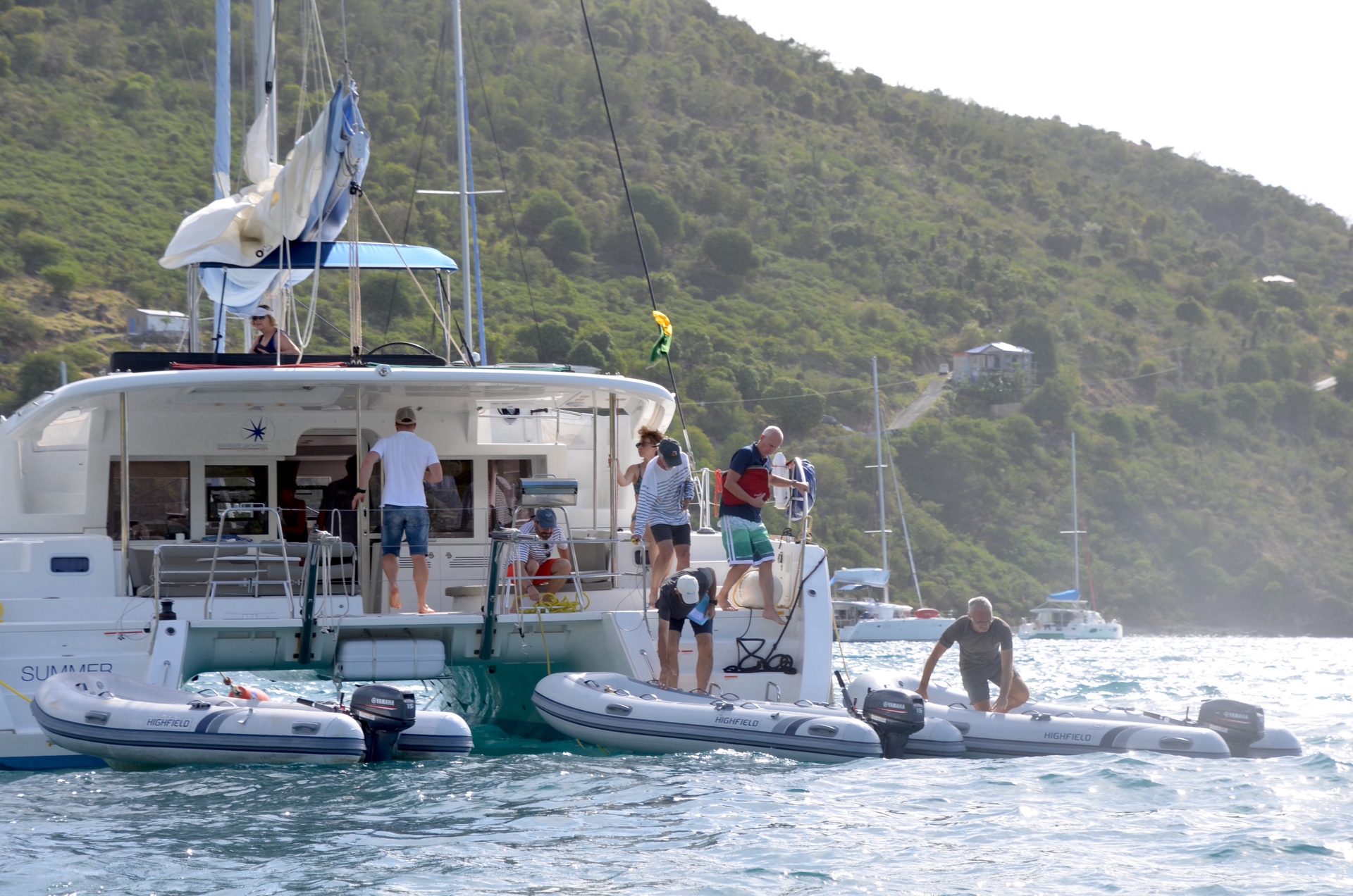 HPYF 2022  Caribbean Charter Catamaran anchored 