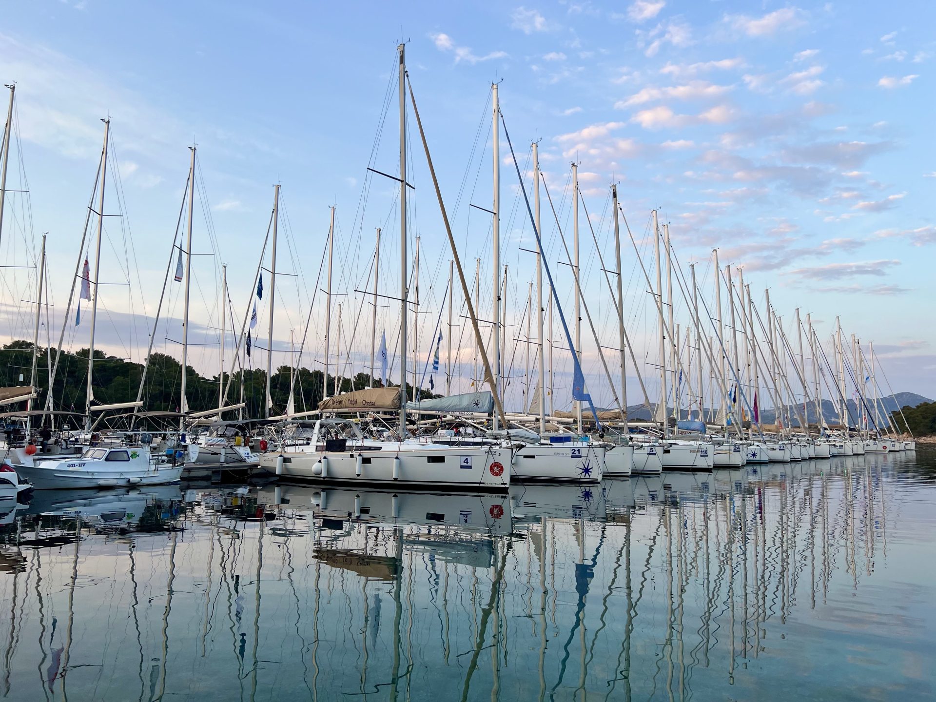 ECC 2022 - charter yachts anchored in marina