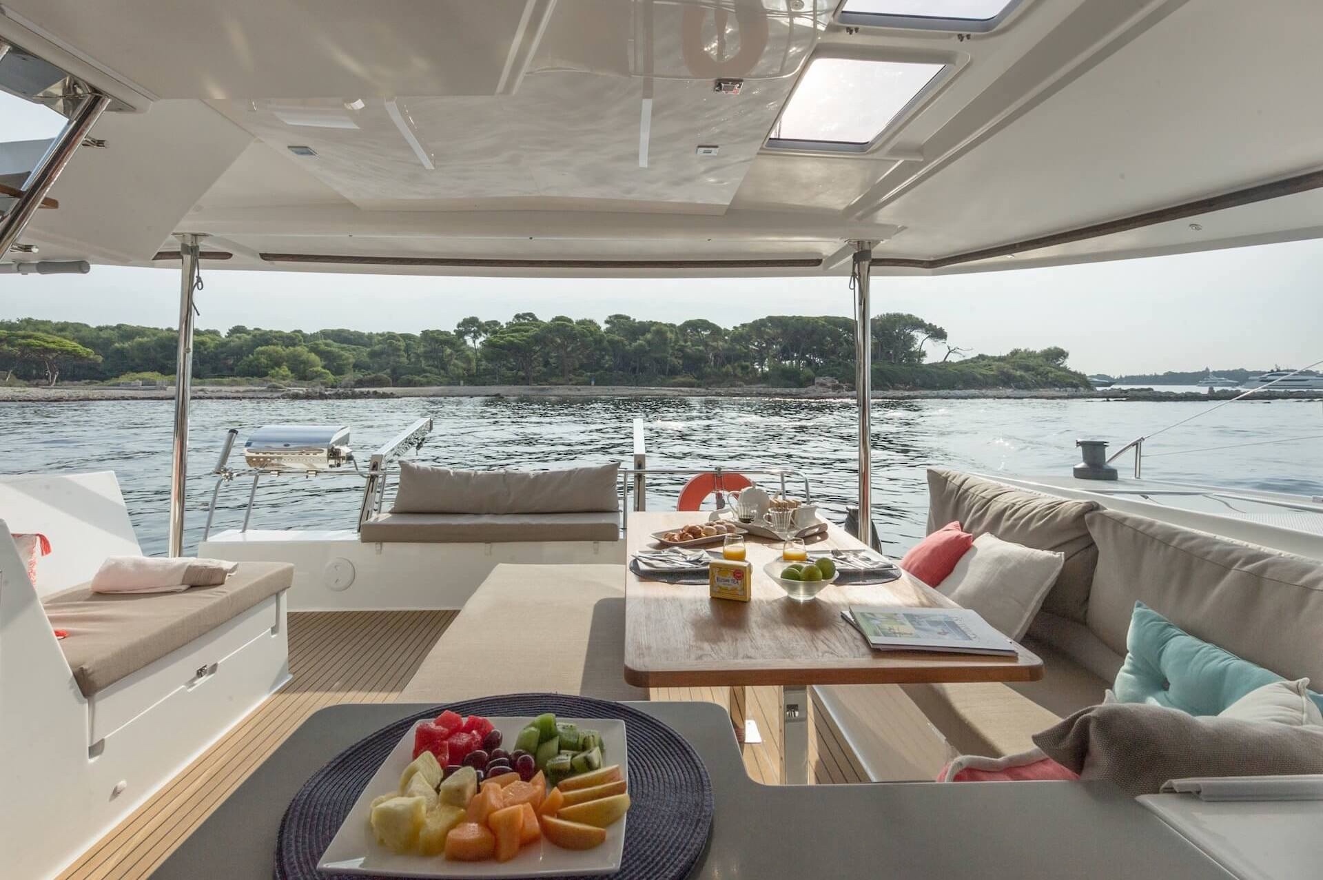 priavte yacht charter aft deck Mangofloat