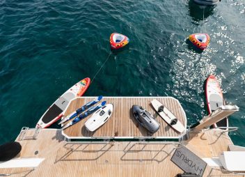 catamaran yacht charter water toys