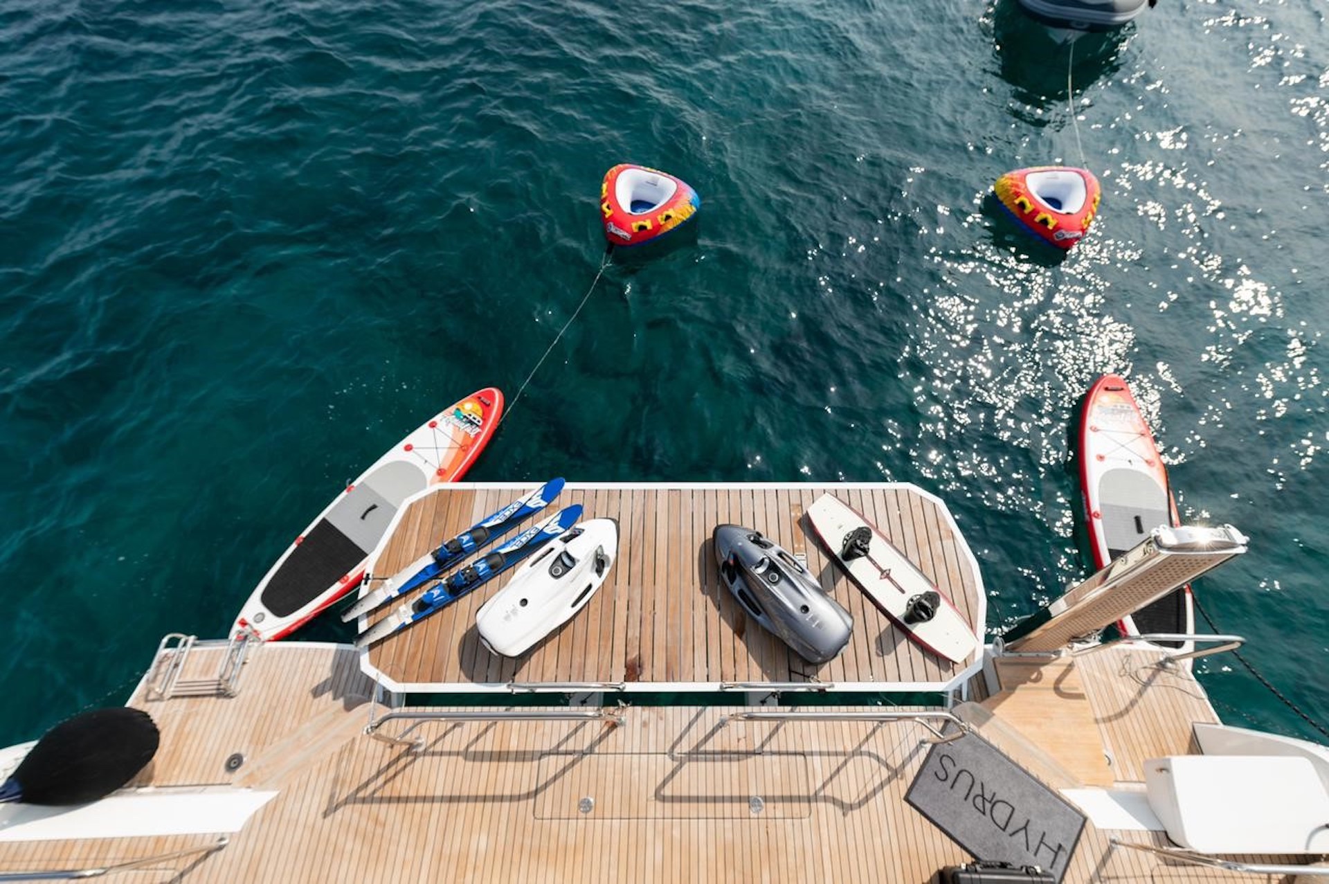 catamaran yacht charter water toys