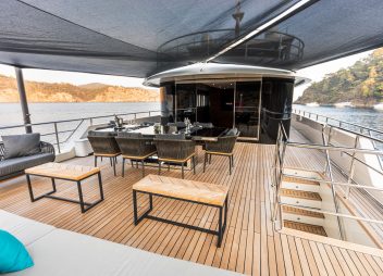 yacht charter deck dining Zeemar