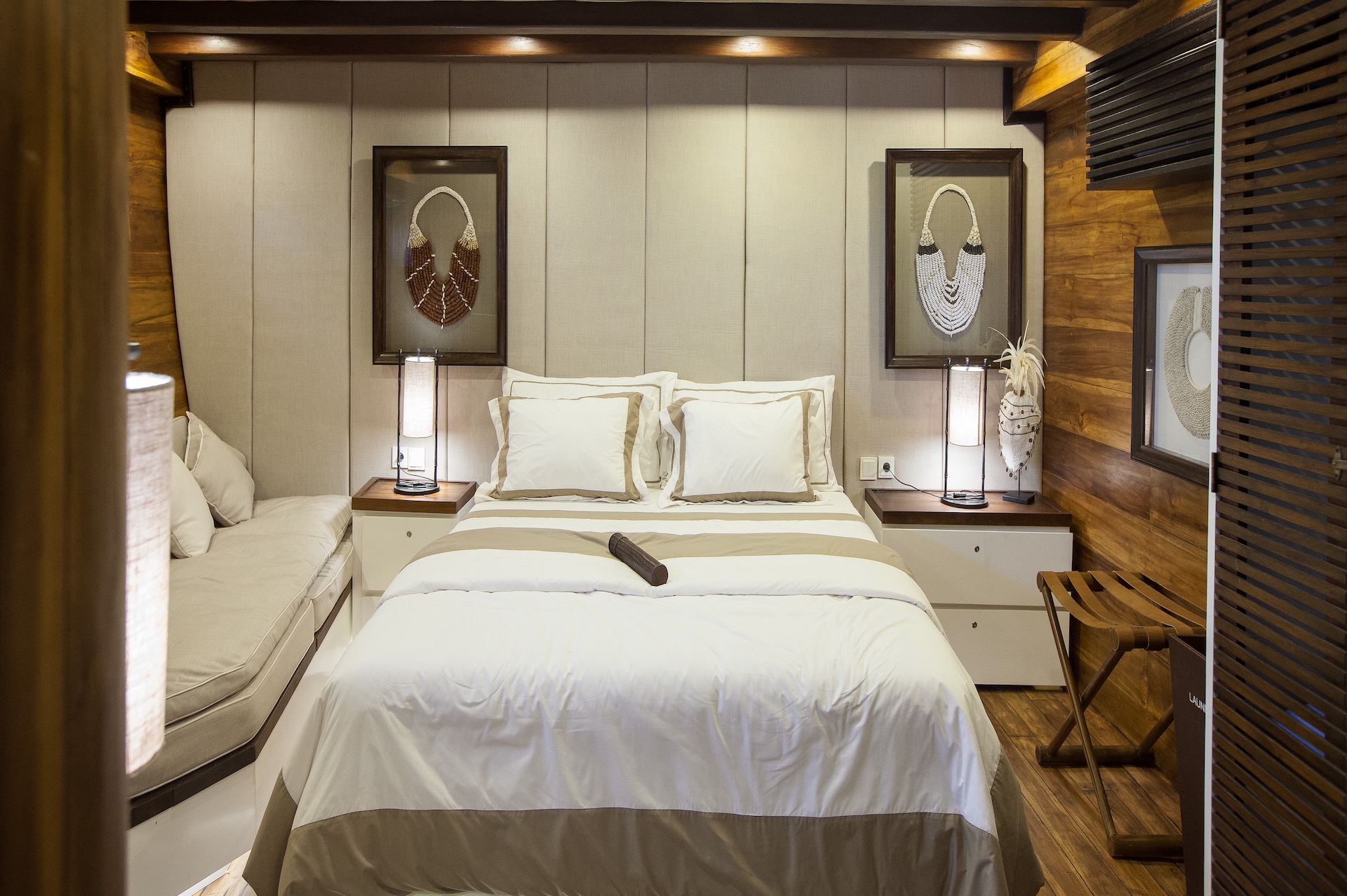 Indonesia yacht charter guest cabin Prana