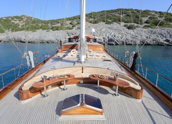 Turkey crewed yacht charter Zephyria II deck space