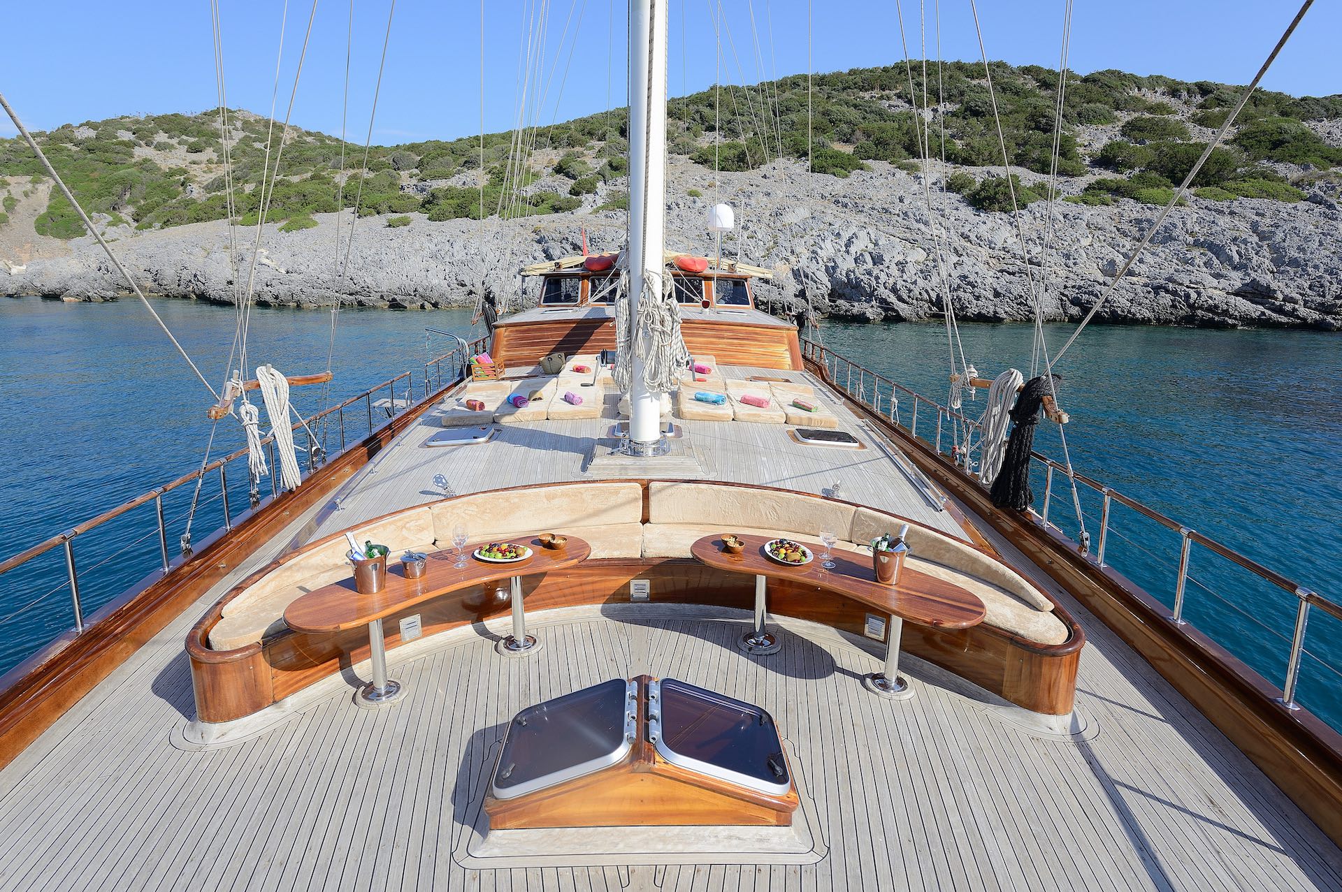 Turkey crewed yacht charter Zephyria II deck space