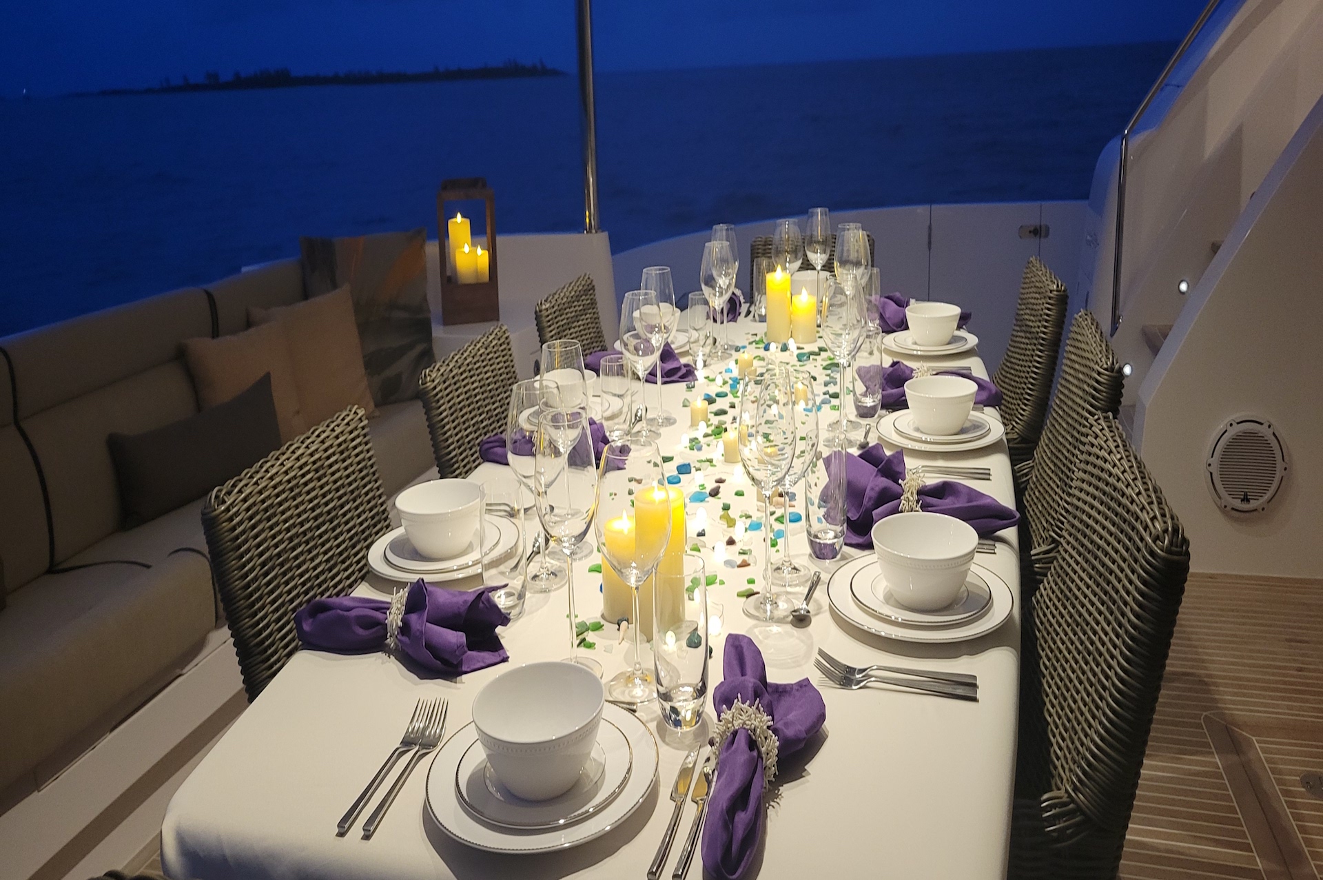 yacht charter al fresco dining Sea Glass