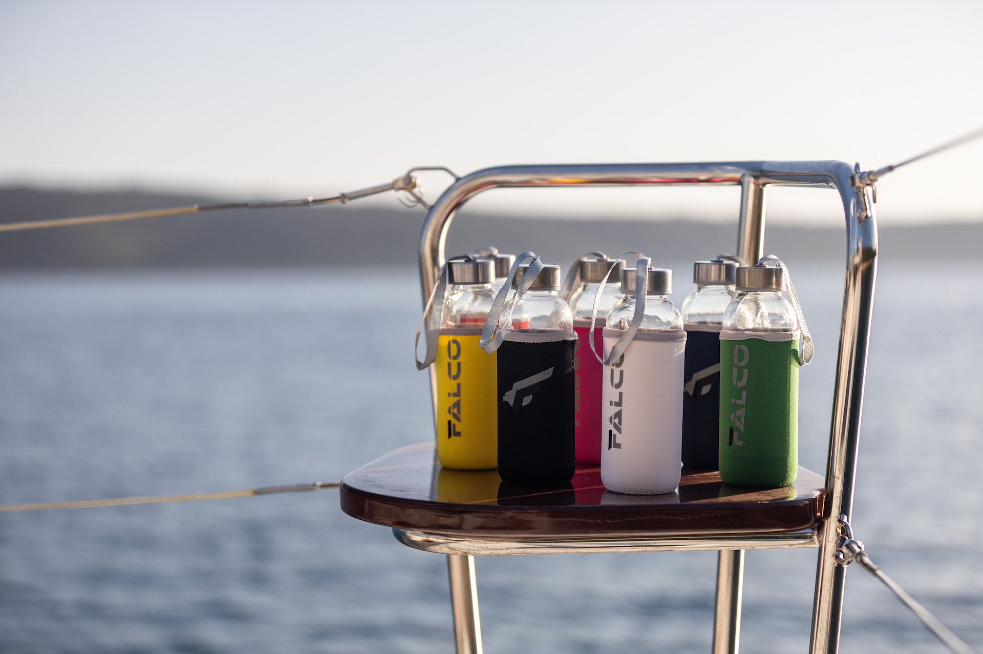 yacht charter Falco reusable bottles