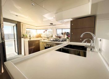 yacht charter Koru galley