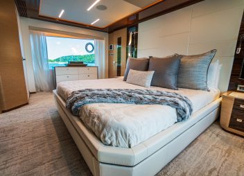 crewed yacht charter master cabin Chillaxin