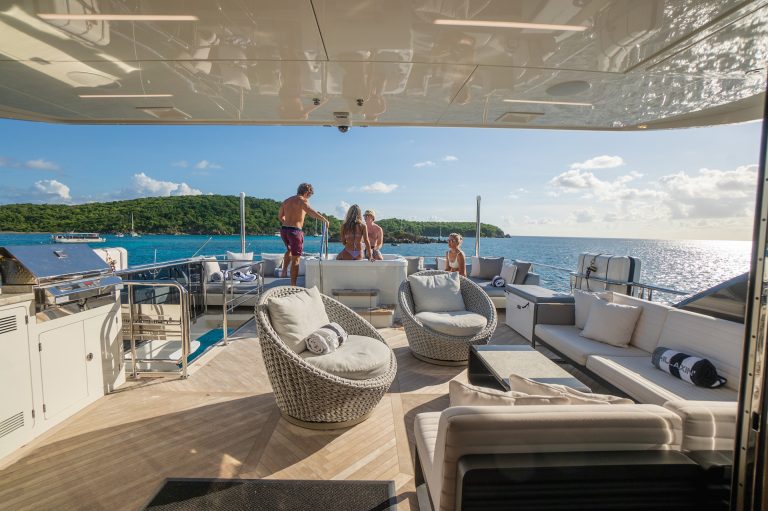 luxury yacht charter Chillaxin flybridge jacuzzi