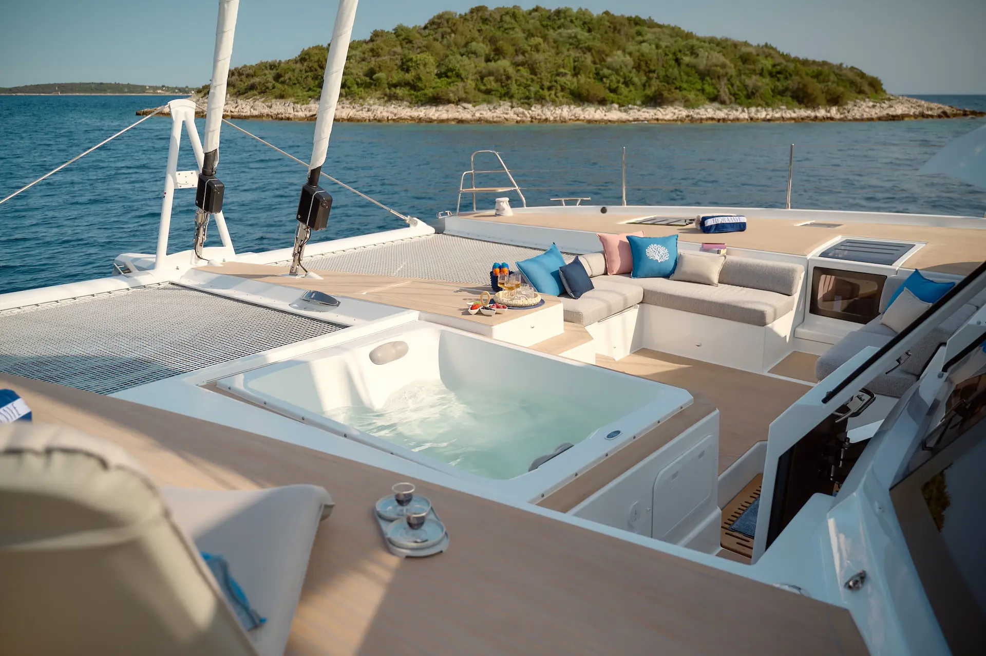 luxury catamaran charter floramye jacuzzi