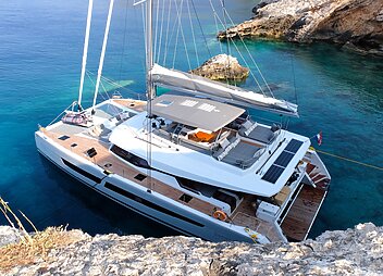 crewed catamaran yacht charter Solomar