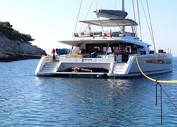 crewed yacht charter anchor Solomar