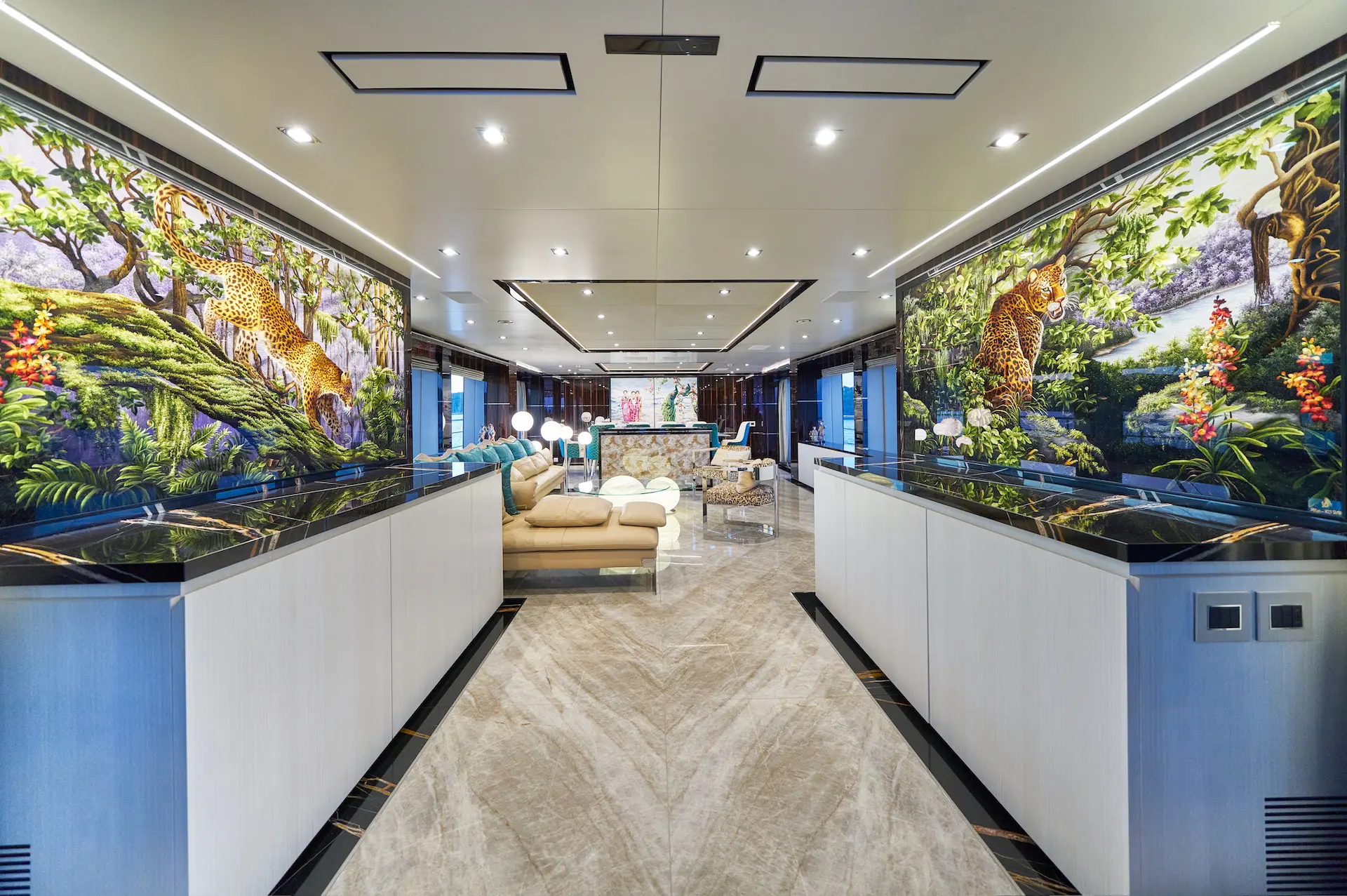 luxury motor yacht happy me saloon