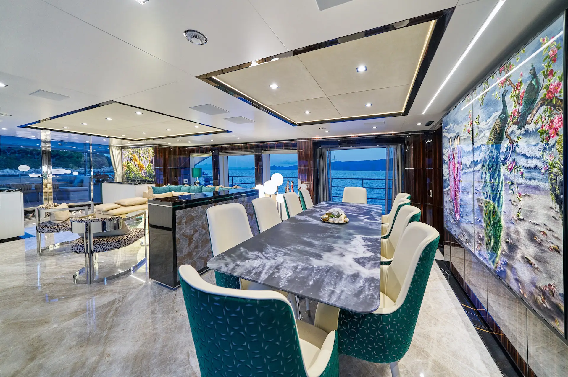 motor yacht charter dining happy me