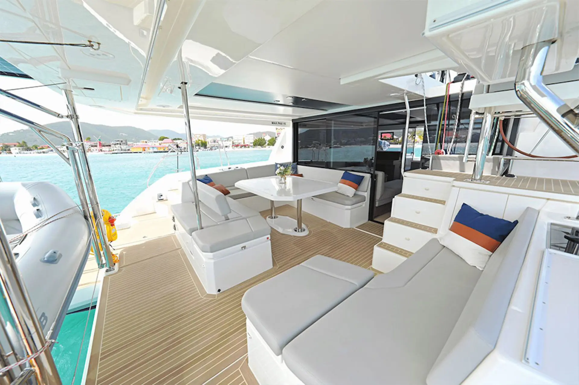crewed yacht charter sisters aft deck
