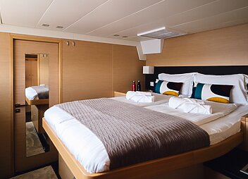 crewed catamaran yacht double cabin