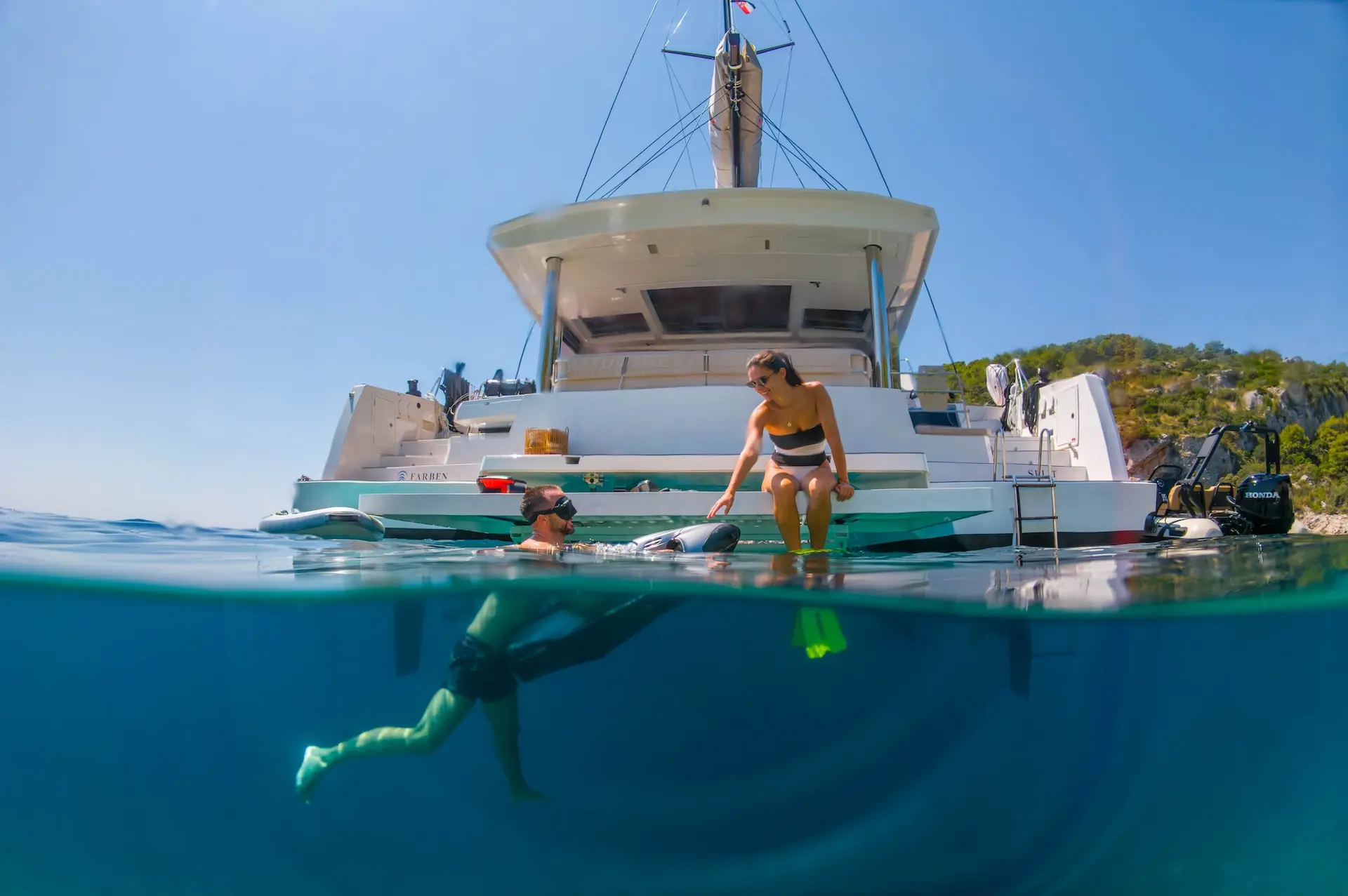 croatia yacht charter farben swim platform