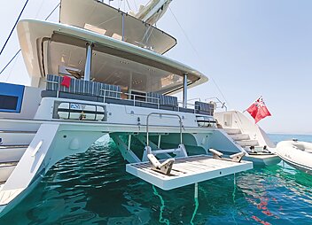 Luxury yacht charter cool breeze swim platform